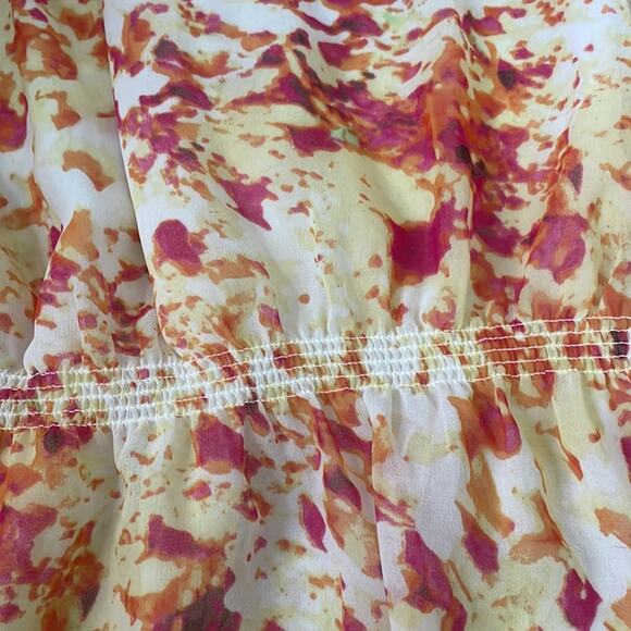 Calvin Klein floral peplum elastic top blouse size XL - Picture 3 of 7